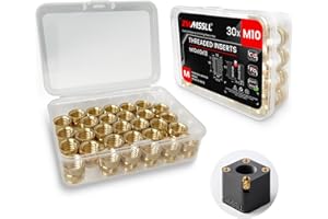 ZWMSSLL M10 Threaded Inserts-30 Pieces M10x10x12 Heat-Set Insert Brass Knurled Nuts Big Size for 3D Printing Components and Plastic Parts