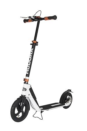 HUDORA BigWheel Air Dual Brake Luftreifen-Scooter - Big Wheel Scooter mit Handbremse - Tret-Roller luftbereift - City Scooter