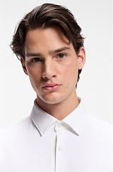 HUGO Mens Kenno Slim Fit Printed Cotton Poplin Shirt view 5
