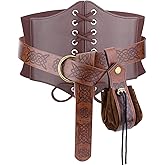 FALETO 3PCS Renaissance Corset Belts for Women Medieval Belt Pouch Pirate Costume Festival Halloween Accessory
