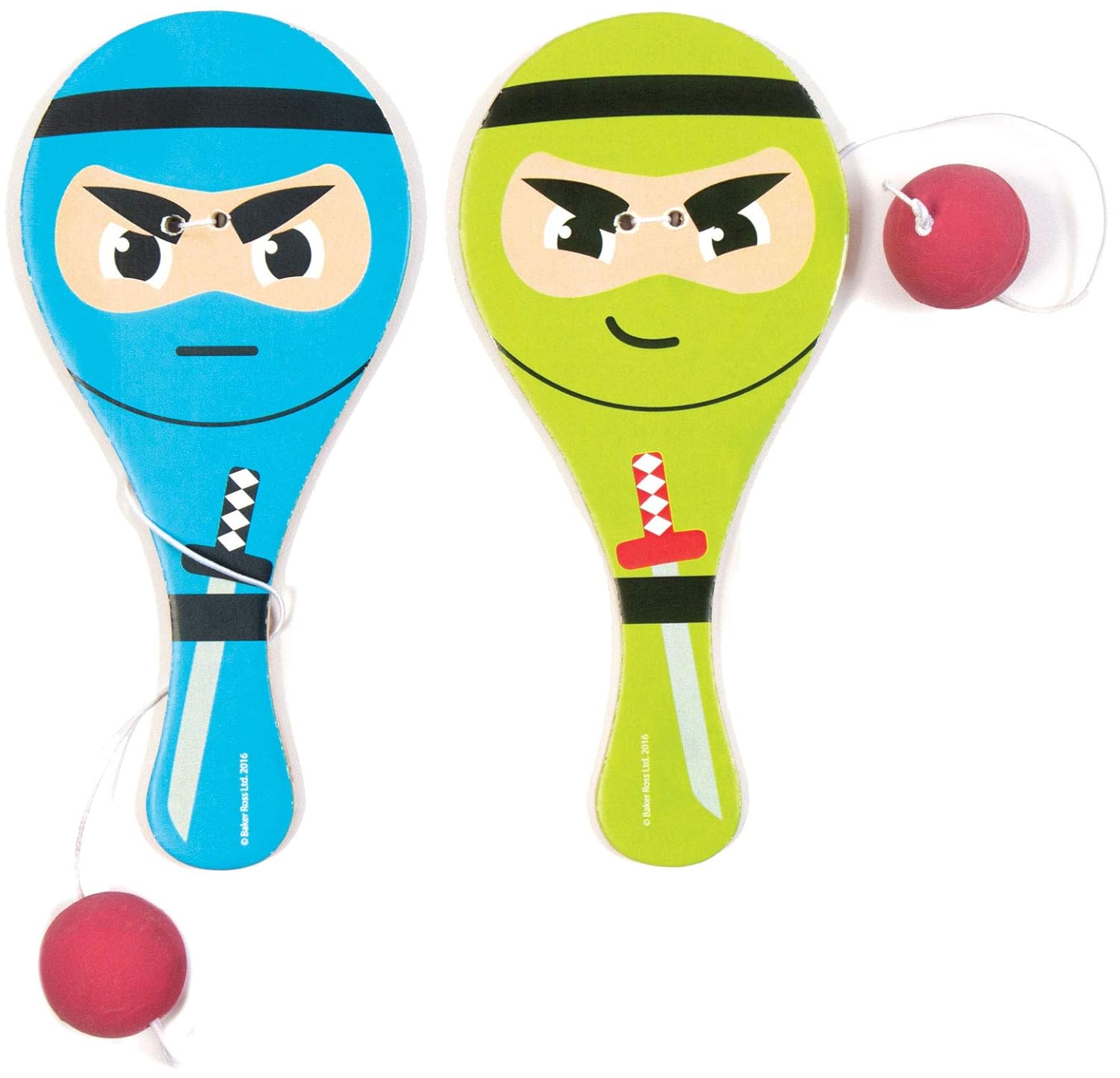 Baker Ross AC849 Ninja Paddle Bat and Ball, for Kids Party Bags Small Gifts or Outdoor Play (Pack of 4), Assorted - Image 4