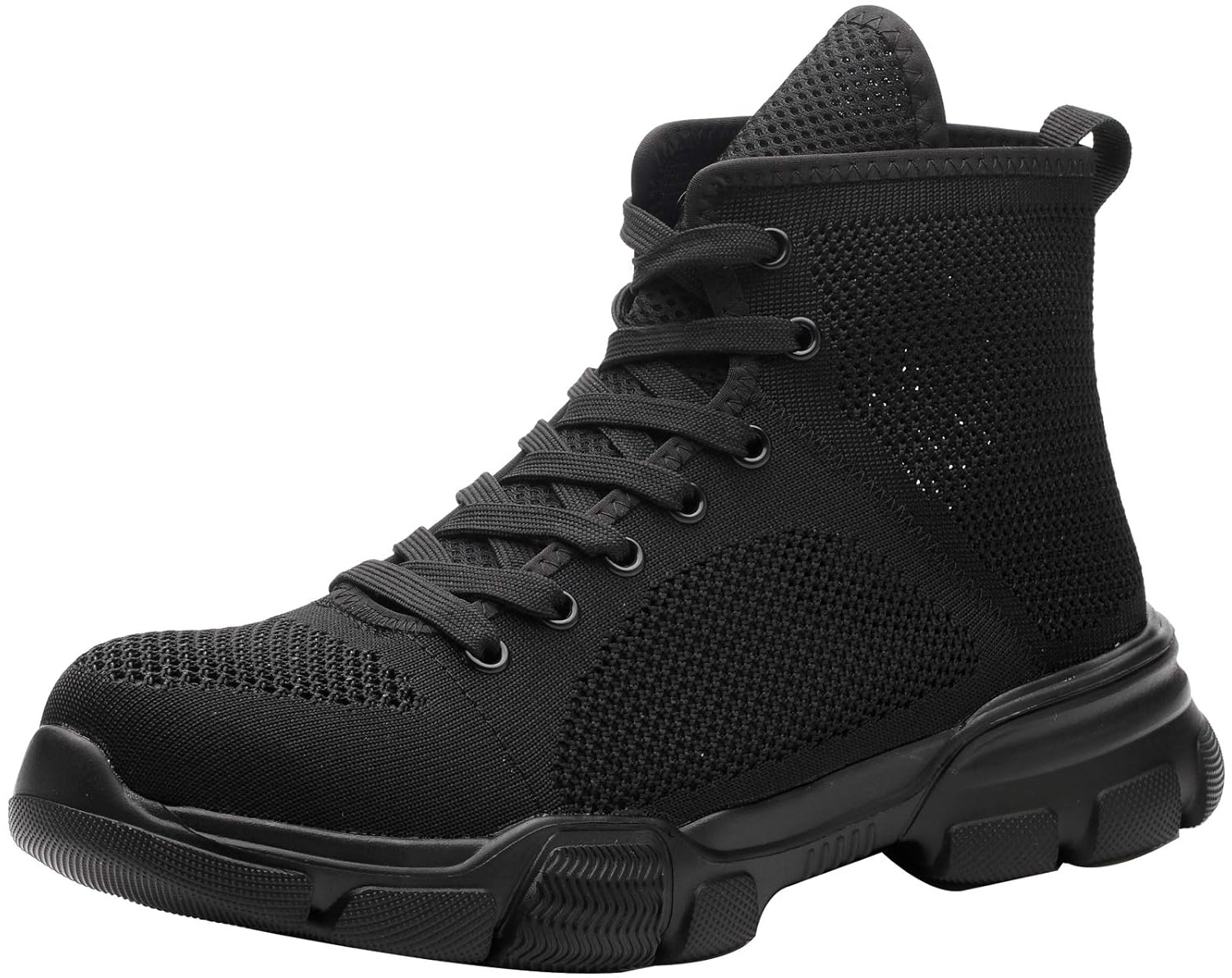 RAYDLINX Steel Toe Work Boots Black Hightop Industrial Safety Shoes
