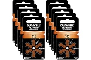 Duracell Hearing Aid Batteries Size 312, 60 Count (Pack of 1) batteries
