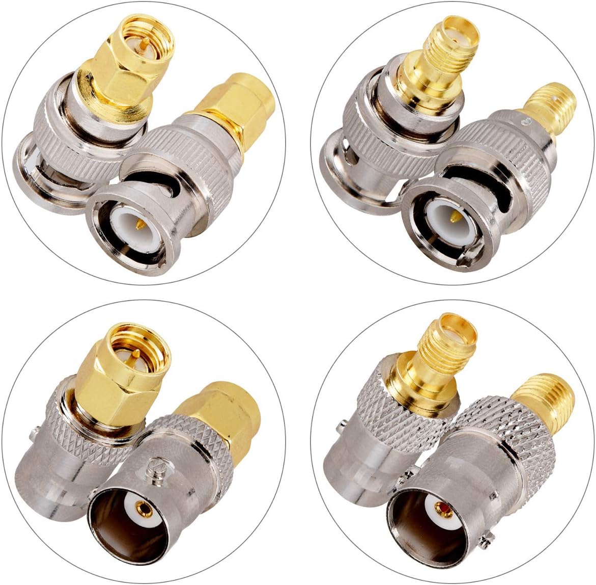 kwmobile SMA BNC Adaptor Kit, Set of 4, RF Coax Aerial Radio Adapter Antenna Male Female Converter Connectors for Radios - Image 3