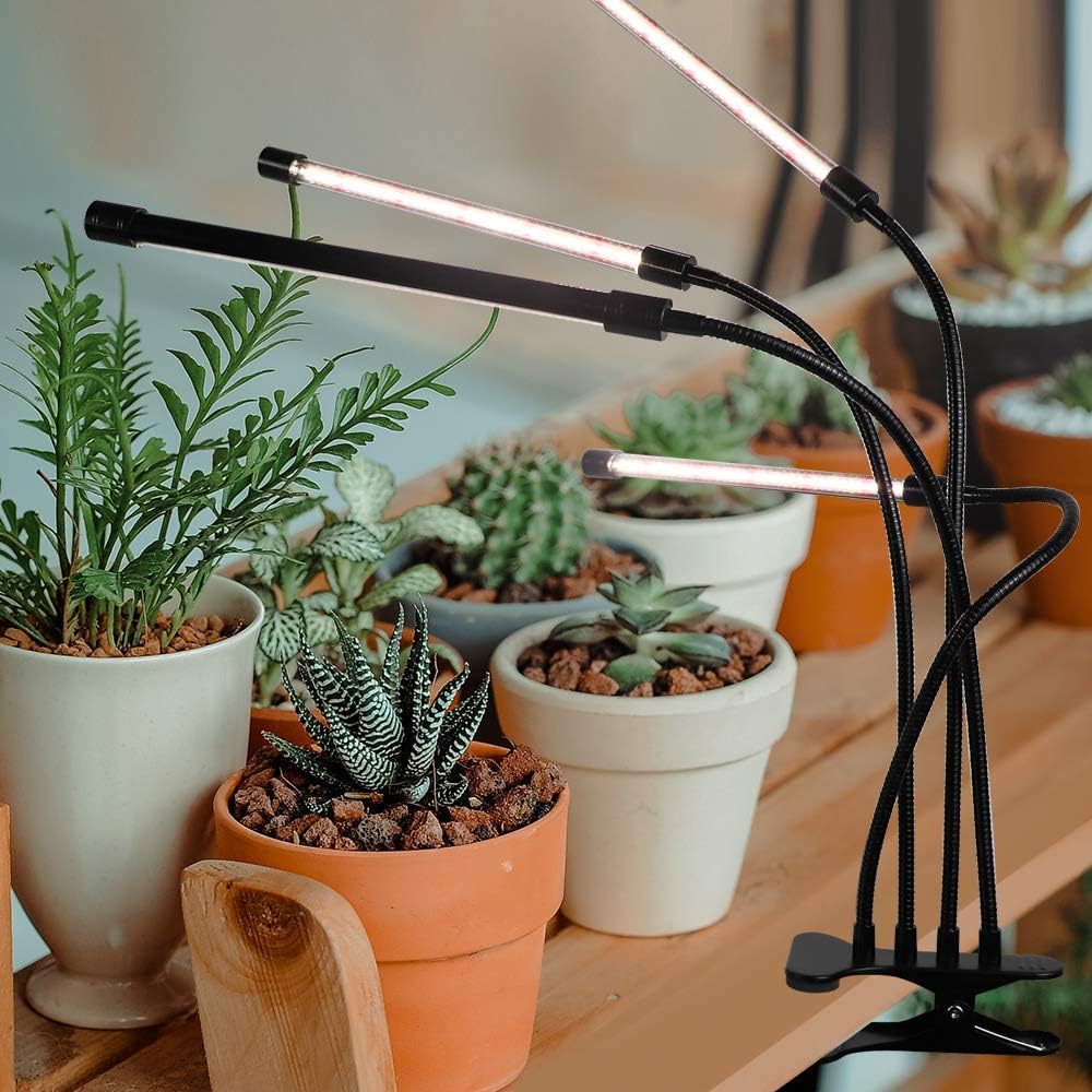 Grow Lights Sunlight White,GHodec 168LED 100W Four-Head Plant Lights,Growing Lamps for Indoor Plant,5 Dimmable Levels & 4/8/12H Timer: Home Improvement