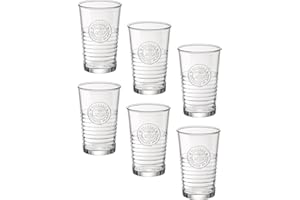 Bormioli Rocco Officina 1825 16 oz. Cooler Glass for Cold Drinks, Juices, and Cocktails, Set of 4, Clear