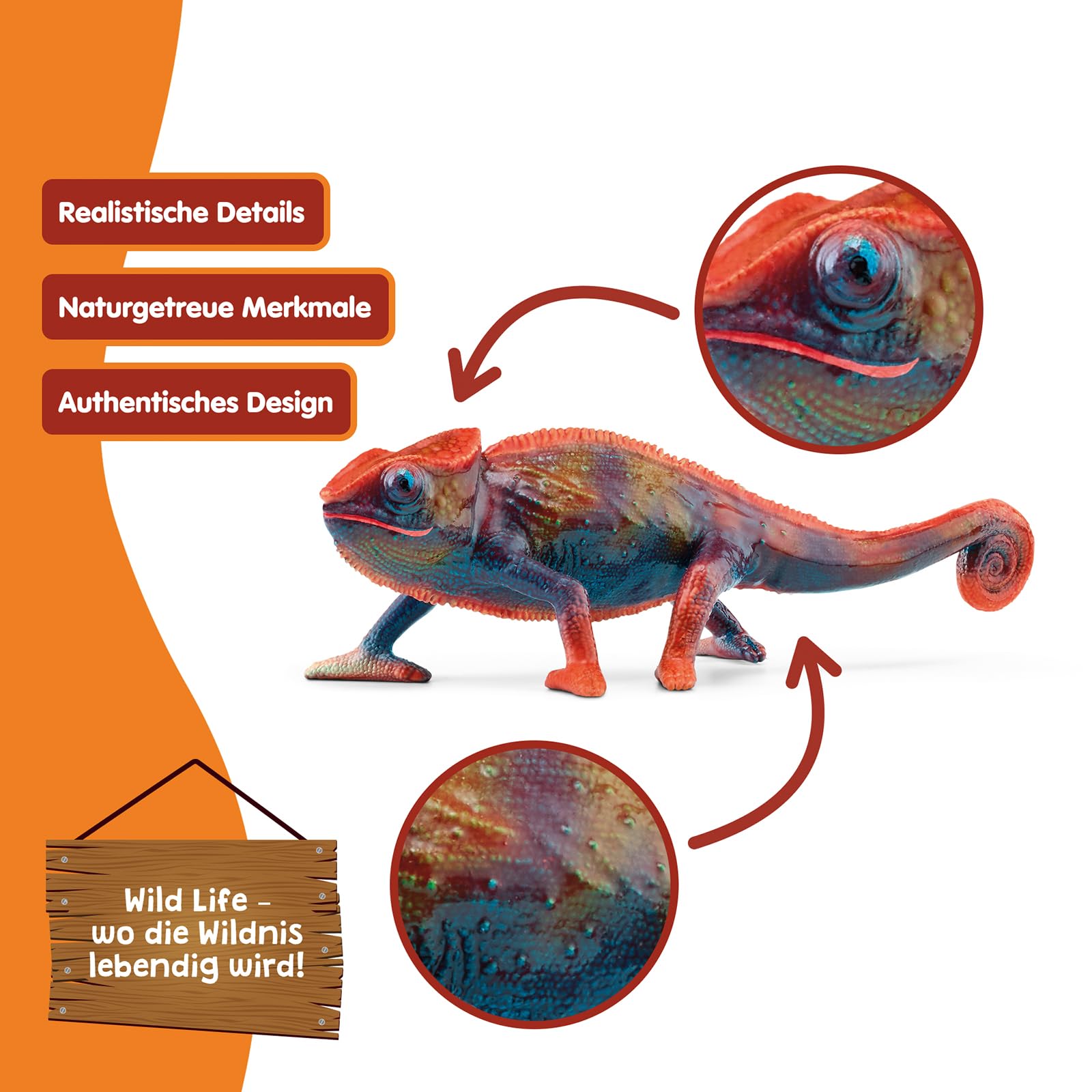 SCHLEICH WILD Life | Chamäleon 14858 | detailgetreue Tierfigur mit Farbwechsel | Zoo Spielzeug | tolles Geschenk für Jungen und Mädchen | Deko für Geburtstag | Spielfigur ab 3 Jahren | 10 x 3 x 5 cm 3