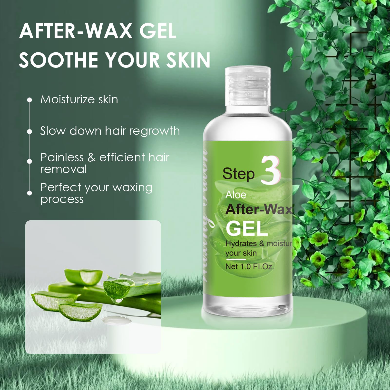 Mini Pre Wax Spray and After Wax Spray, Triple-bottle Set After Wax Care with Pre Wax Cleanser, Wax Remover Oil and Skin Soother Organic Aloe Vera Gel for Sensitive Skin