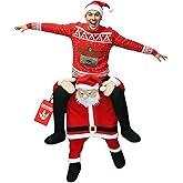 Morph Santa Piggyback Costume, Santa Claus Costume for Men, Funny Christmas Costumes, Christmas Costumes for Men