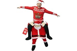 Morph Santa Piggyback Costume, Santa Claus Costume for Men, Funny Christmas Costumes, Christmas Costumes for Men