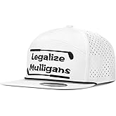 Clatnew Funny Golf Hat for Men - Flat Bill Snapback Rope Hat, Black/White