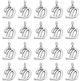 uxcell A-Z Alphabet Charm, Metal Alphabet Letter Charm Initial Charm Pendant Bead for Necklaces Bracelets Jewelry Making Craft