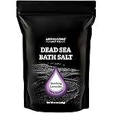 Aromasong Pure Dead Sea Salt for Soaking with 100% Natural Lavender, 14 Oz. - Spa Bath Salt Fine Grain - Body Wash Scrub - Soak for Women & Men- Resealable Pack