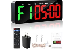 Faweskiy Upgraded Gym Timer Clock for Tabata/FBG/EMOM - Large Workout Clock for Home Gym with Remote Control, Count Down & Up | Stopwatch, Fitness Digital Timer for Home/Yoga/Boxing/Garage