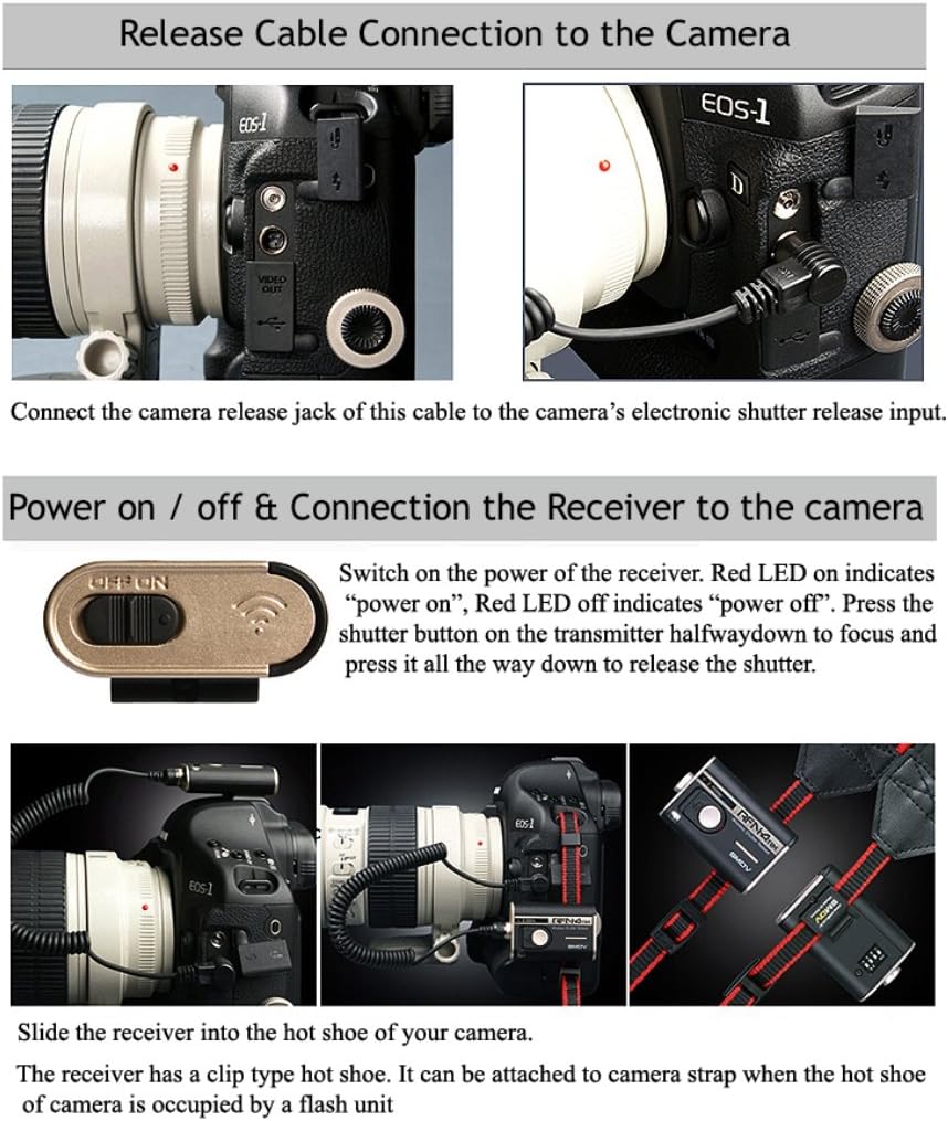 5D 1DX 30D 50D RS80N3 Wireless Remote Shutter Release Cable for Canon