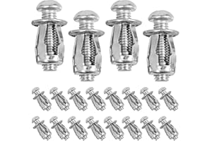 EMVANV 20 PCs Hollow Door Anchors,Hollow Metal Cavity Fixing Hollow Wall Anchors for Aluminium Cladding Sheet Steel Pipe, Iron Sheet and Hollow Plastic Sheet(Silver)