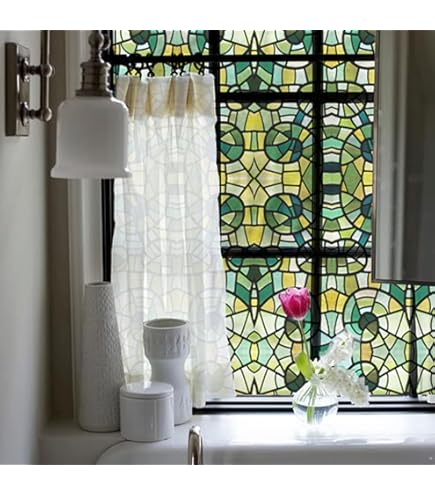 Dktie Film De Fenêtre 3D Opaque - Film En Verre Dépoli - Motif Floral