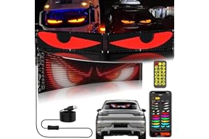 YOUBISON 7.5"x35.3" Colorful Eye Lamp Soft Screen for Car Windows, DIY Car Dynamic LED Smart Colorful Eye Lamp Soft Screen, Programmable Ultra Thin Flexible LED Screen with App Control (7.5 * 35.3in)