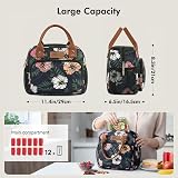HOMESPON Insulated Lunch Bag Floral B Women's Men Work Lunch Tote 27x21x15 view 2