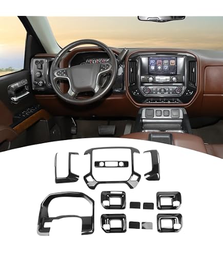 Carbon Fiber Sticker Trim For Chevrolet Silverado/GMC Sierra 1500 2500HD 3500HD 2014-2018 Car Accessories Central Control Panel