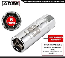 ARES 11015-3-Piece Magnetic Spark Plug Socket Set