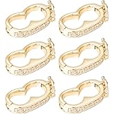 SUNNYCLUE 1 Box 6Pcs Shortener Enhancer Clasp Necklace Shortener Gold Gemstone Pearl Necklace Enhancer Crystal Push Clasp Secure Lock Openable Extender for Jewelry Making DIY Crafts