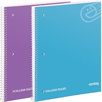 Amazon.com : Enday College Ruled Notebook, 1 Subject Notebook ...