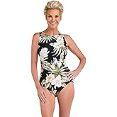 Maxine of Hollywood Womens High Neck Maillot One Piece Swimsuit