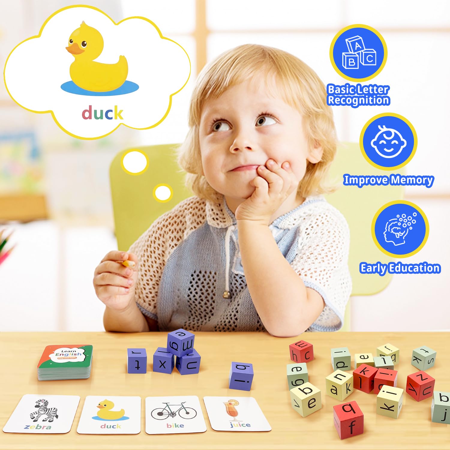 Mua UPJAYEEK Wooden Blocks Spelling Game, Matching Letter Game for Kids ...