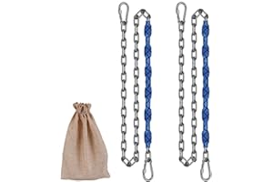 Dakzhou 2 Stainless Steel Chains (84") Swing Chains, Heavy Duty Swing Hardware,4 Quick Connection Buckles, Indoor and Outdoor Playground Swings, hammocks, sandbags, 1000 lb Capacity Blue