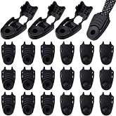 HINZIC 50Pcs Zipper Pull Tabs Cord Ends Paracord Parachute Shoe Lace End Tips Cord Clips Elastic Shock Bungee Rope Drawstrings Ends for Paracord Molle Backpack Quick DIY Replacement