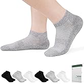 Bulinlulu Diabetic Socks for Women Men Size 7-9 9-11, 6 Pairs Bamboo Viscose Non Binding Diabetic Ankle Low Cut Socks