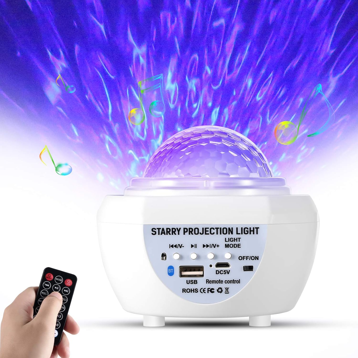 Galaxy Ocean Wave Projector, Star Night Light With 40 Colors Galaxy 360