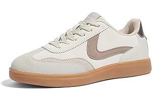 LUCKY STEP Women's Retro Fashion Sneakers Classic Casual Walking Shoes Non Slip Comfort Skate Shoes