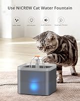 NICREW Cat Water Fountain 2L with LED Nightlight 5 Filters USB Pump view 2