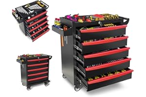 Cyphyja 5-Drawer Roling Tool Box Cart with Wheels & Drawers & Lock, Tool Chest Box Organizer Storage for Garage/Workshop/Home, Suitable for Moving/Father/Gift/Daily Use