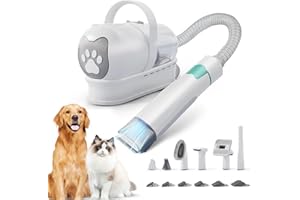 8VR Dog Grooming Kit & Vacuum, Pet Clippers with 6 Pet Grooming Tools, Pet Grooming Vacuum for Dogs Cats Shedding Grooming