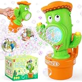 Cactus Bubble Machine, Automatic Bubble Blower with Music &amp; Wiggle Action, Portable Handheld Bubble Maker with Lights, Birthday Gifts for Toddlers, Party Favors Toys, Easter Basket Stuffers for Kids