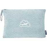 BEDELITE Travel Blanket with Bag, Jacquard Fleece Blanket 65"x40", Blue | Ultra-soft Airplane Blanket, Luggage Sleeve &amp; Backpack Clip, Travel Essentials for Women, Foldable as Pillow for Long Flight