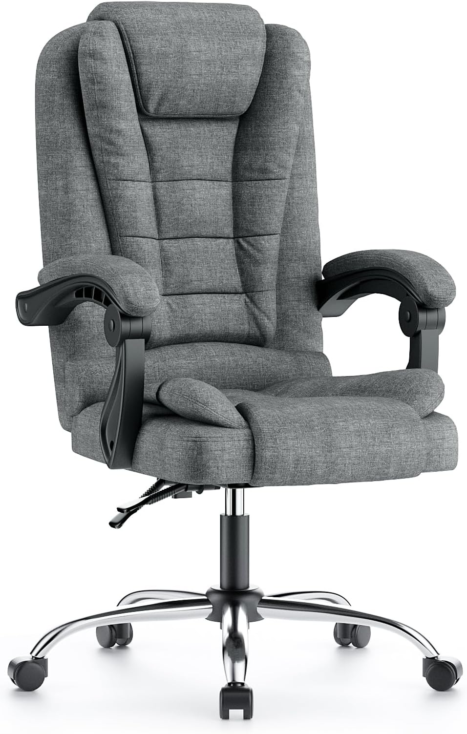 naspaluro Executive Office Chair High Back Ergonomic Tilt Fabric Dark Grey