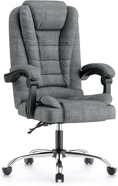 naspaluro Executive Office Chair High Back Ergonomic Tilt Fabric Dark Grey