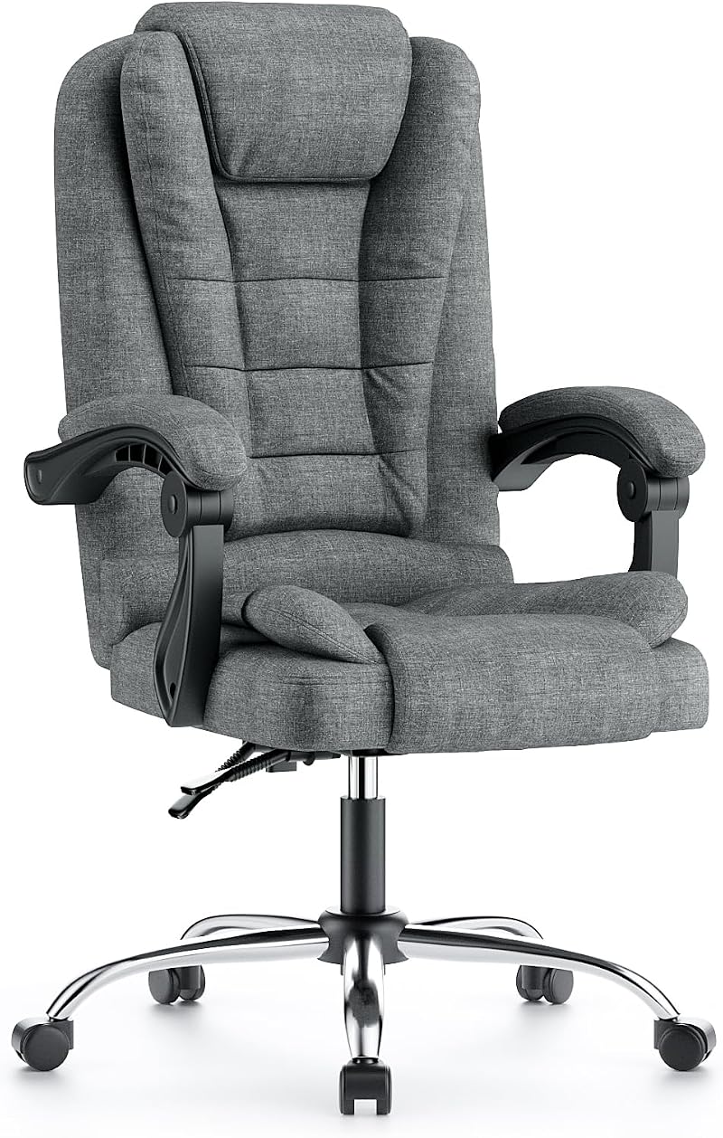 naspaluro Executive Office Chair High Back Ergonomic Tilt Fabric Dark Grey
