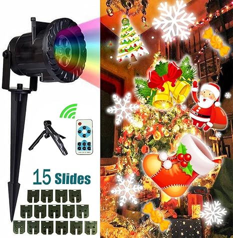Proiettore Luci Natalizie Interno.Proiettore Luci Natalizie Luban Led Proiettore Luci Di Natale 15 Lenti Intercambiabili Telecomando Ip65 Impermeabile Esterno Interno Per Halloween Natale San Valentino Compleanno Matrimonio Amazon It Illuminazione