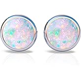 Opal Stud Earrings - 925 Sterling Silver 3mm White Opal Earrings Studs - Sterling Silver Opal Stud Earrings For Women