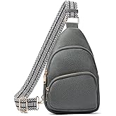 RNIEGA Small Sling Bag for Women, Vegan Leather Crossbody Fanny Packs Chest Bag With Guitar Strap