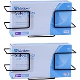 HZSSLKM Metal Glove Holder for Wall Mount(2 PACK),Glove Box Holder Wall Mount for laboratory,Healthcare, Hospital, Restaurants,Black Medical Glove Holder with Mounting Accessories Included