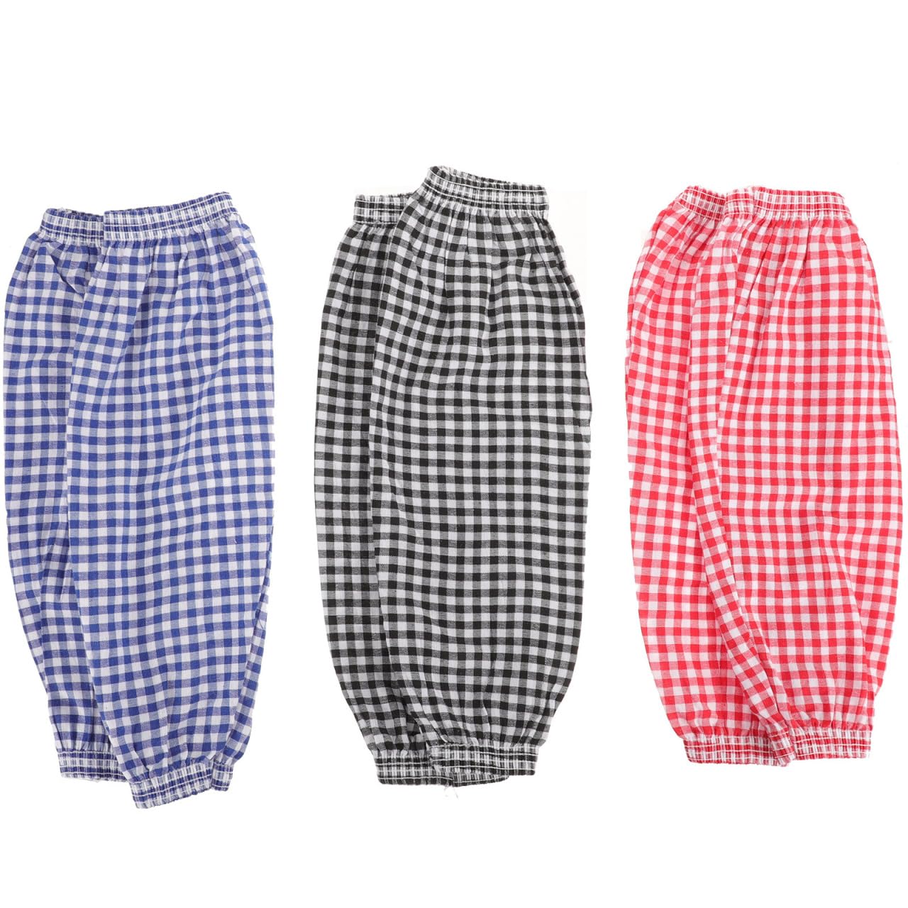 ifundom 3 Pairs Oilproof Arm Sleeves with Plaid Pattern Waterproof Oversleeves for Cleaning Gardening Painting Work Protection 16.3 Inch Length