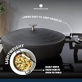 MasterClass Shallow Casserole Dish 4L 28cm with Lid Induction Oven Safe Black view 7