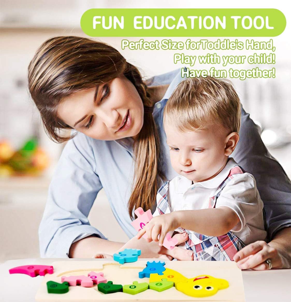 Wooden Puzzles for Toddlers, Preschool Early Educational Toys Puzzles, 4 Pcs Animals Pegged Family Games Set for Kids Boys and Girls 2 3 4 5 6 Years Old: Toys & Games