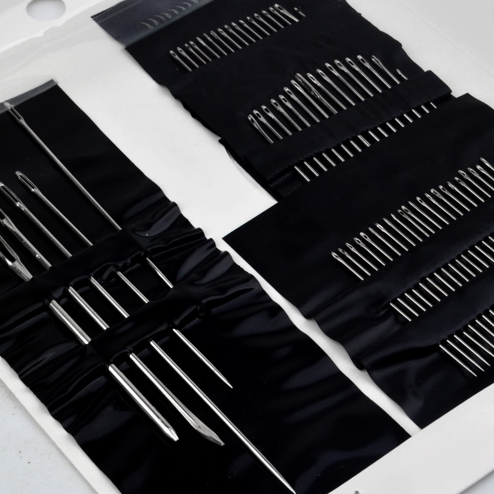 BronaGrand 55 Pieces Stainless Steel Big Eye Hand Sewing Needles Set with Different Sizes